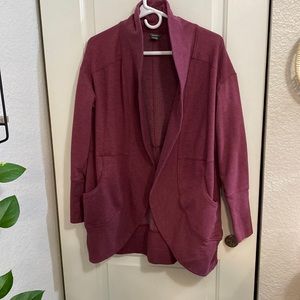 Eddie Bauer Women's Fleece Wrap Cardigan Thumbhole Cuffs sz M